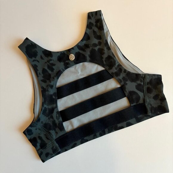 Zella Girl (Nordstrom brand) Radius Ladder Back "Grey Urban Cheetah" Sports Bra - Picture 5 of 8